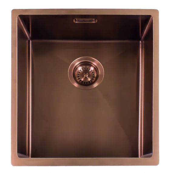 Reginox Miami Single Bowl Integrated/Undermount Stainless Steel Kitchen Sink Copper 440 x 440mm