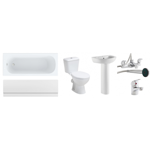 Essential Bathroom Suite With Bath Shower Mixer
