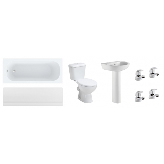 Essential Bathroom Suite With Basin And Bath Taps